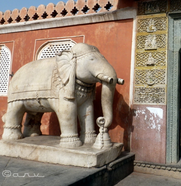 marble elephant Chaturbhuj Temple Jaipur
