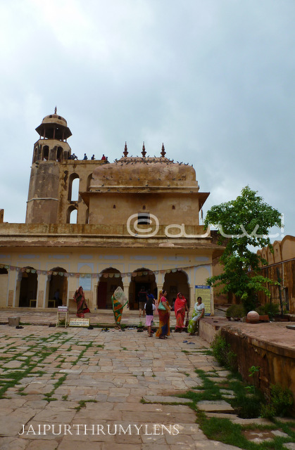 lord krishna temple charan mandir on nahargarh hills jaipur
