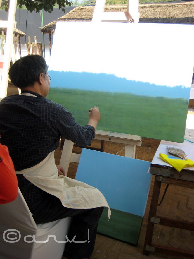 Eelkwon-Kim-painter-in-jaipur-art-summit-at-jawahar-kala-kendra