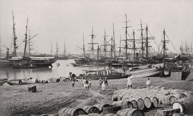 calcutta-harbor-vintage-picture-samuel-bourne-1860