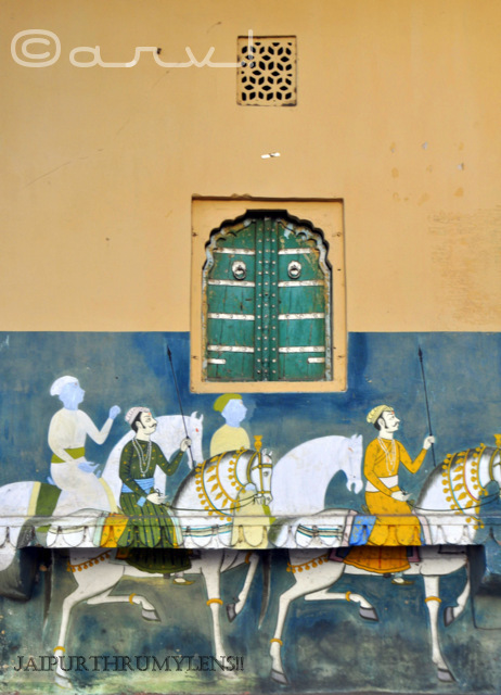 rajasthani-painting-on-wall-organic-colors-procession-of-king-ambikeshwar-mahadev-temple-history-amer-fort-jaipur