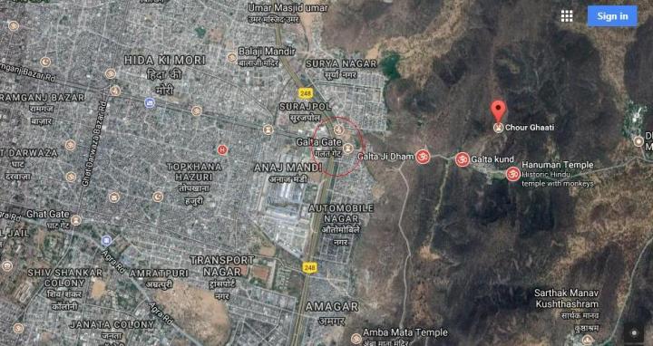how to reach galtaji temple jaipur google map