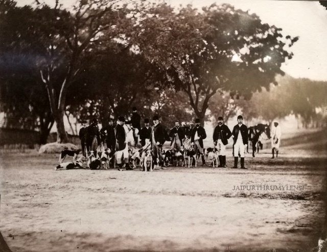 british-hunting-group-jaipur-vintage-picture-sawai-ram-singh-ii