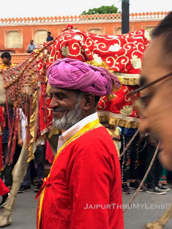 man in traditional dress in teej fstival jaipur