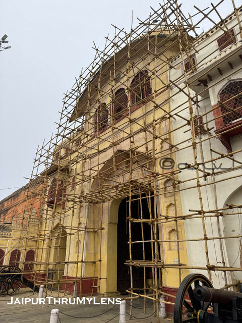 Tripolia gate in Jaipur under renovation and paint work