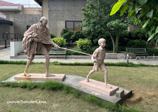 youth led progress gandhiji famous statue with grandson gandhi vatika