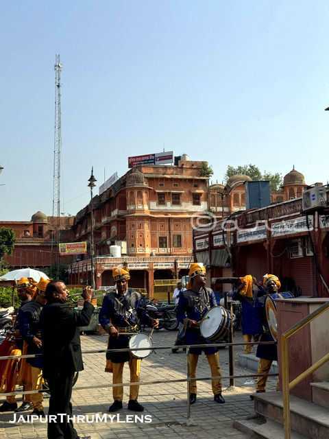 Jaipur band playing in front of manak chowk badi chaupar baiji laxminaray mandir